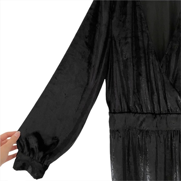 FRAME Noir Velvet Shimmering Metallic Mini Dress - Picture 11 of 14